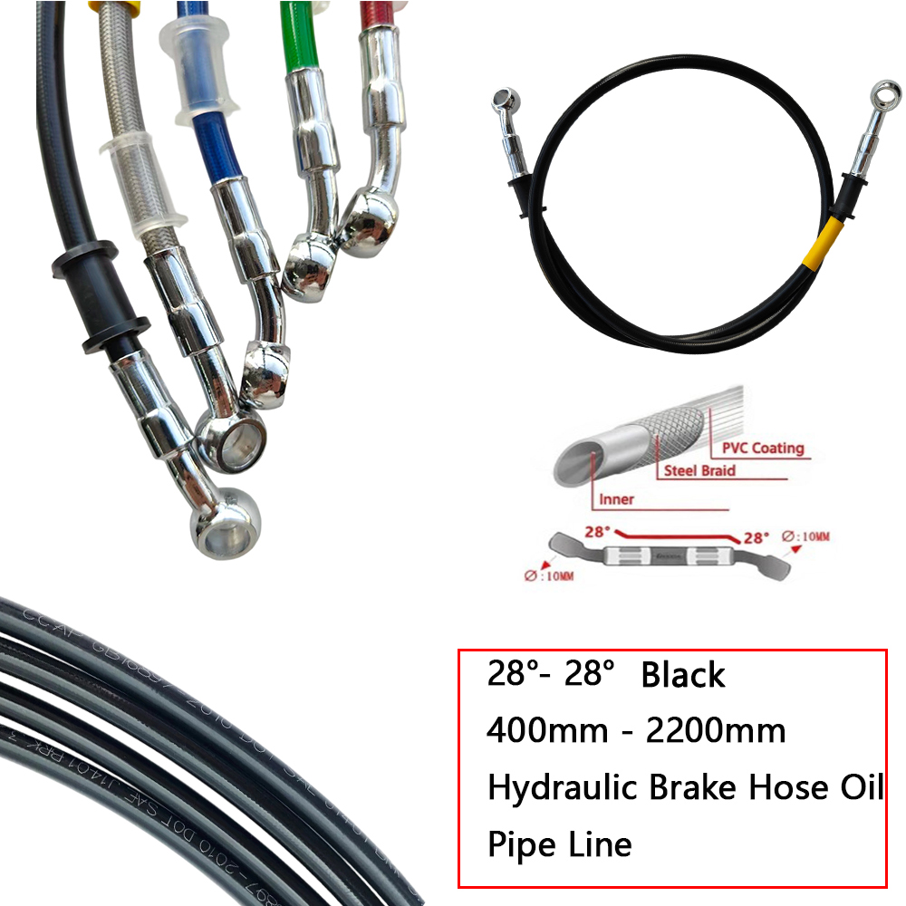 28°-28° Black Braided Hydrauli - đánh giá và giá Brake Line Motorcycle